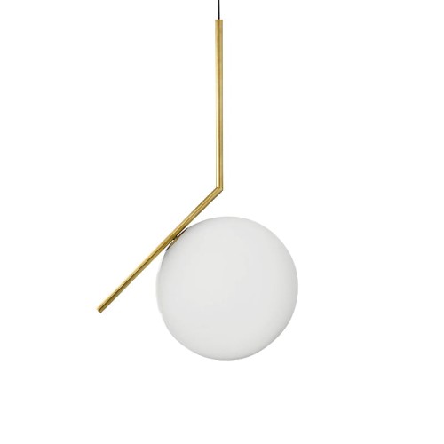 Mleczna kula 20 cm - nowoczesna lampa wisząca - ILUMINAR