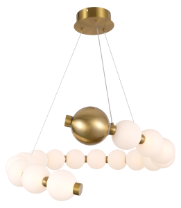 Perla - lampa wisząca 60 cm okrągły LED 24 W nowoczesny dekoracyjny złoty