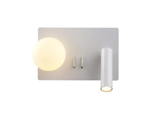 Nubelo - kinkiet 13 cm okrągły LED 3 W minimalistyczny nowoczesny biały - LEWY