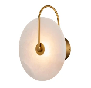 Origen - kinkiet 28 cm okrągły marmur minimalistyczny elegancki złoty