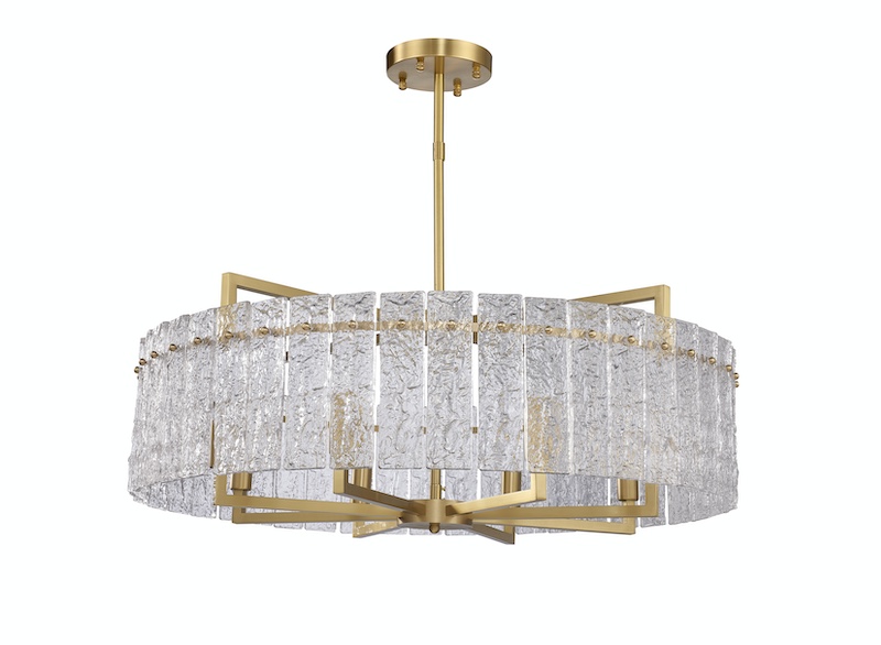 Monaco - lampa wisząca 80 cm okrągły kryształowy glamour złoty