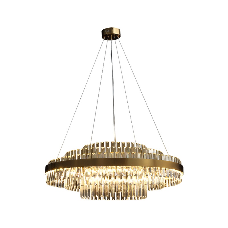 Astoria - lampa wisząca 100 cm okrągły LED 196 W glamour kryształowy złoty